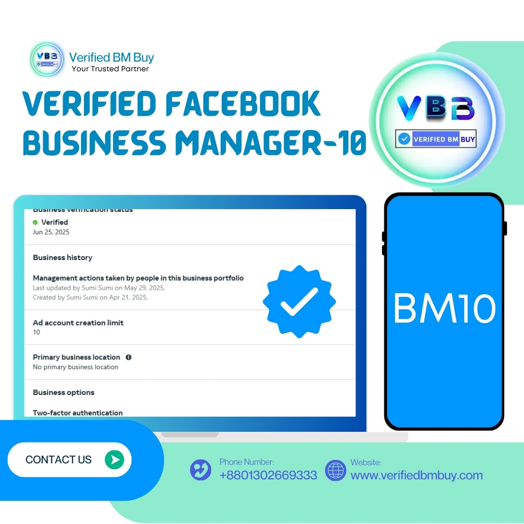 Buy Verified BM 10 | Real Documents Verified Facebook Business Manager – Trusted Meta Accounts Buy Verified BM 10 – Real documents verified Facebook Business Manager accounts for secure advertising