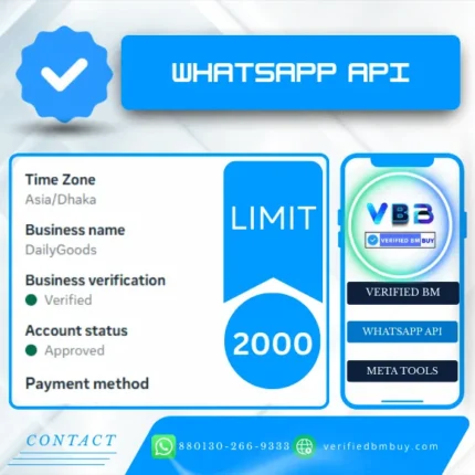 Buy Verified WhatsApp Business API Limit 2000 – VBB STORE.